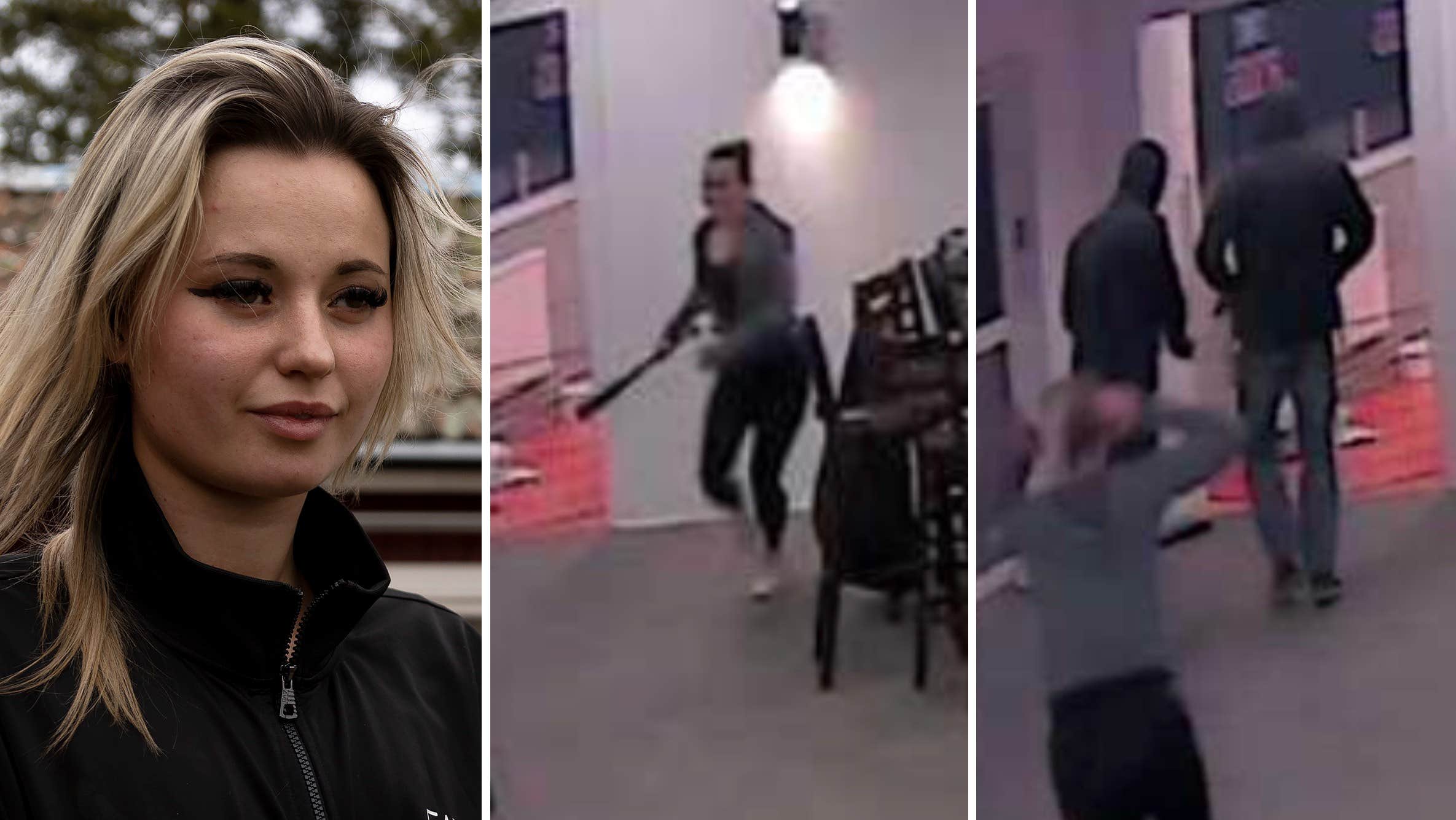 Wilma tog upp basebollträ mot de två mördarna Wilma tog upp basebollträ mot de två mördarna